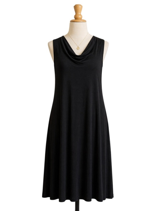 Chico's Dresses & Skirts - Chico’s Travelers Black Sleeveless Cowl Neck Midi Dress Size 3 Basics Career